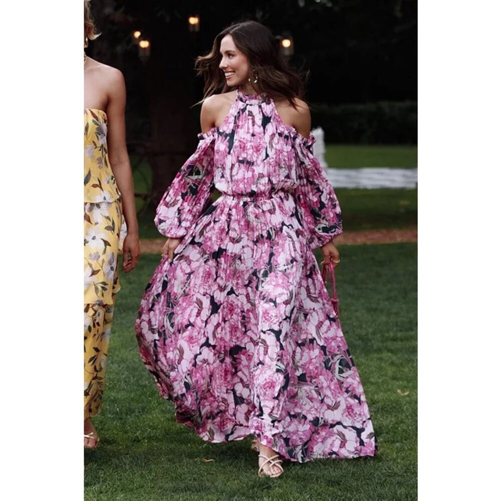 Petal & Pup Hilary Pleated Maxi Dress